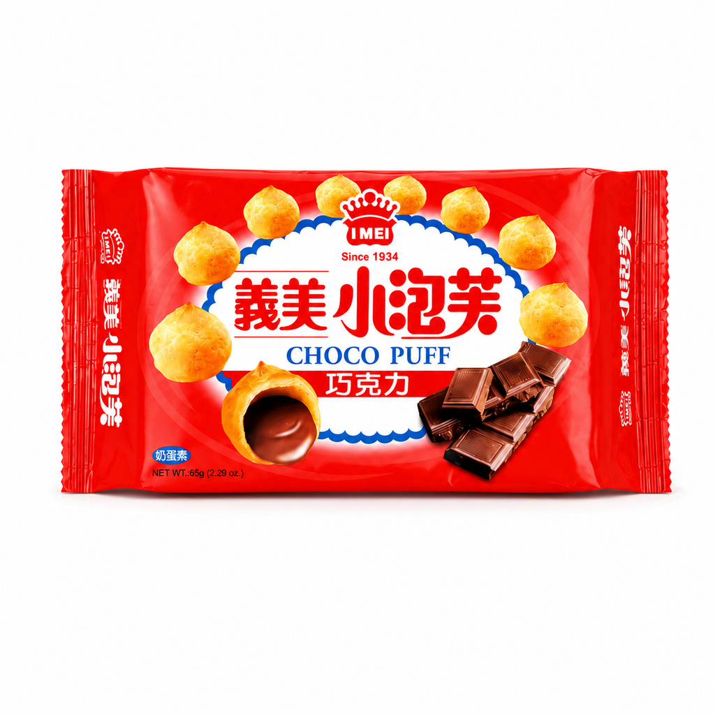 义美小泡芙草莓味57g