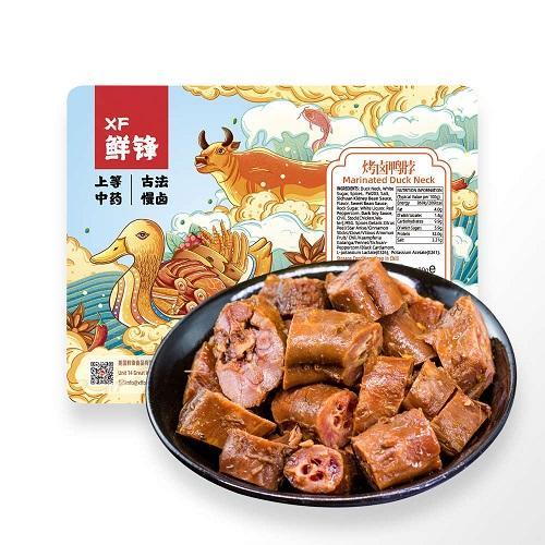 鲜锋锁鲜烤卤鸭脖180g