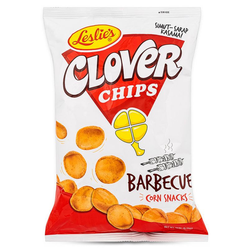 LESLIE'S CLOVER CHIPS BARBECUE CORN SNACKS 145g