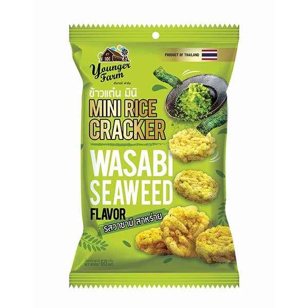 YF Mini Rice Cracker Wasabi Seaweed Flav 60g