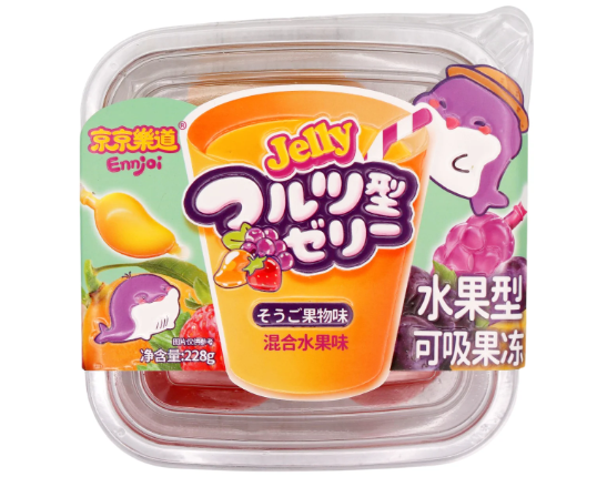 JJLD Fruit Jelly Mix Flavour （mango，strawberry，grape）228g
