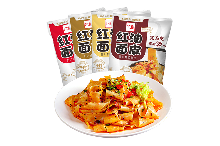 白家阿宽红油面皮麻酱味四连包