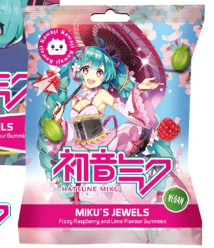 Kawaji Hatsune Miku Gummies (Vegan) Rasberry&Lime Flav 48g