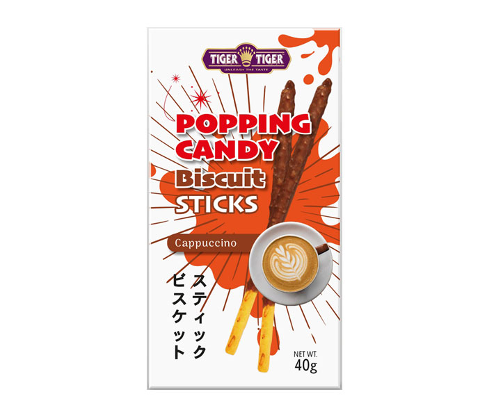 TT Popping Candy Biscuits Sticks Cappuccino Flav 40g