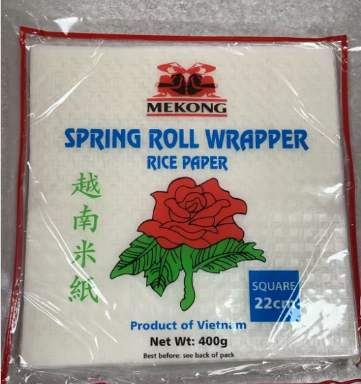 Mekong Vietnamese Spring Roll Wrapper Rice Paper Square (22cm) 