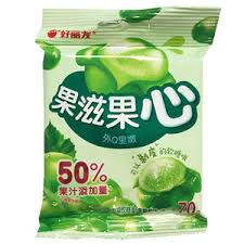 好丽友果滋果心剥皮软糖青葡萄味70g