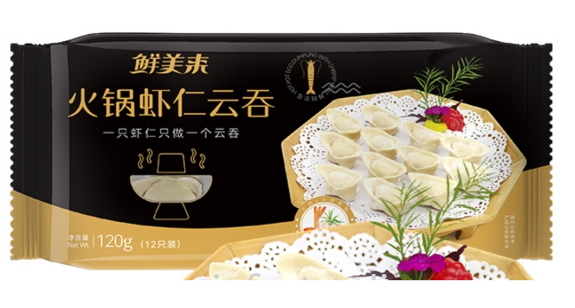 鲜美来火锅虾仁云吞120g