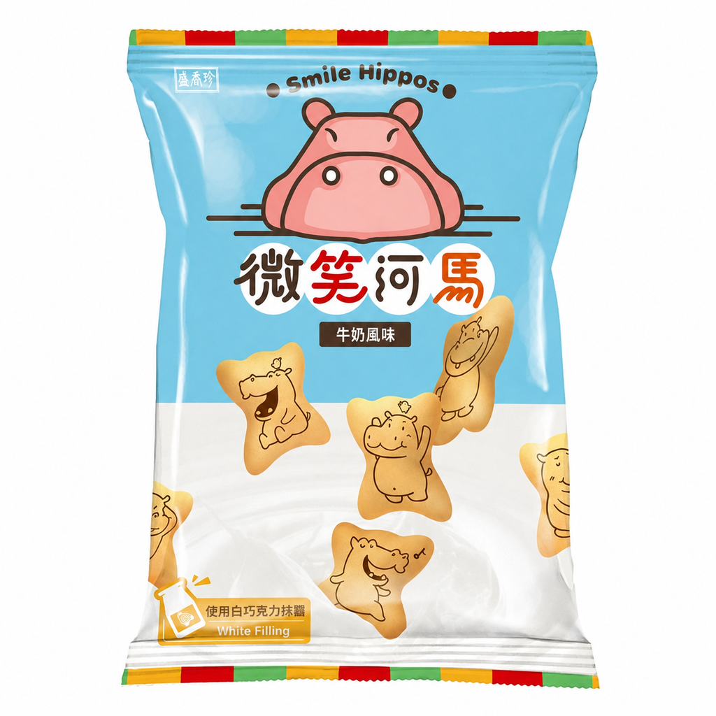 Smile Hippos Biscuits Milk Flav 60g