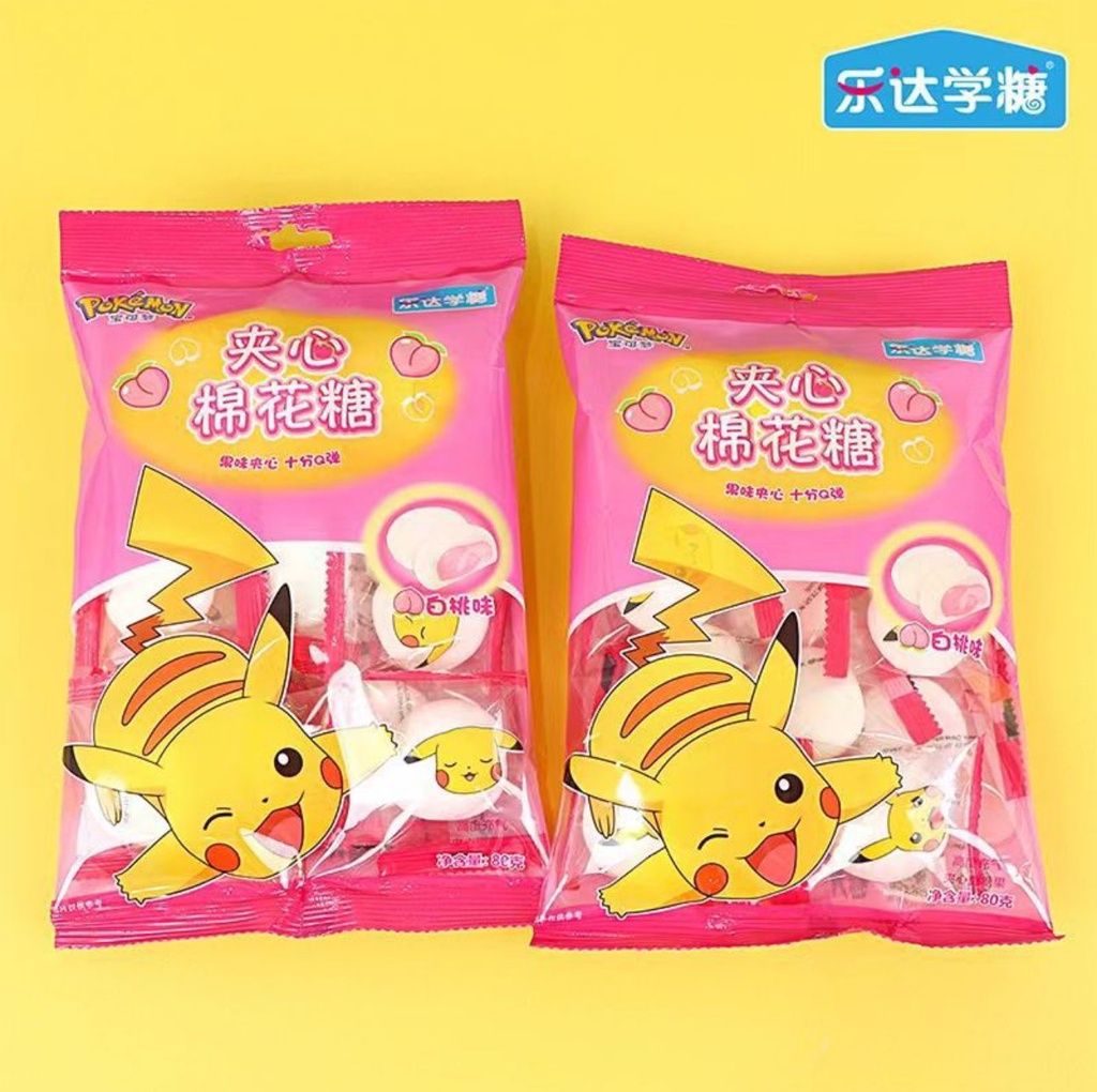 乐达学糖白桃味夹心棉花糖80g