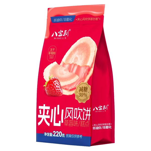 夹心风吹饼草莓味220g