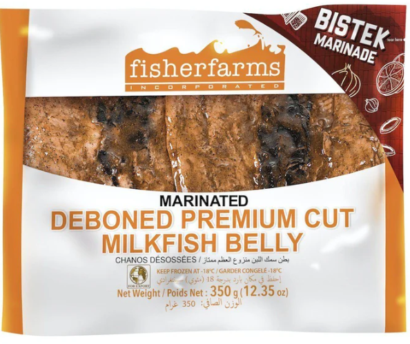 FISHERFARMS Marinated Deboned Premium Cut Milkfish Belly 350G