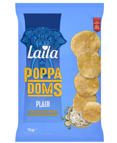 LAILA Poppadoms Plain 75G