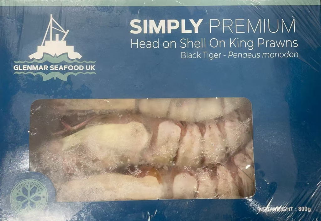 GLENMAR Head On Shell King Prawns 800g