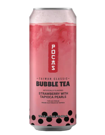 Pocas台湾草莓珍珠奶茶490ml