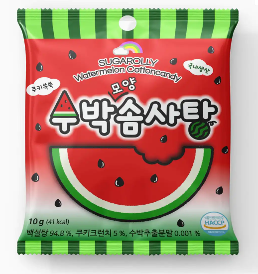 SugarRolly Watermelon Cotton Candy 10g