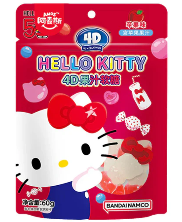 阿麦斯HelloKitty 4D果汁软糖苹果味60G