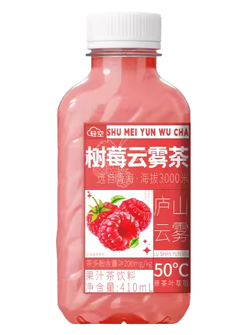 QINGKONG-RASPBERRY MIST TEA-JUICE TEA BEVERAGE 410ML