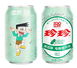 珍珍无糖电解质汽水味青瓜味330ML