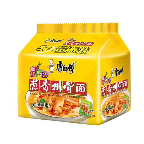 康傅师葱烧排骨面5连包70g