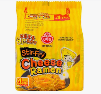 OTTOGI Bodle Bodle Stir Fry Cheese Ramen 4X120g 