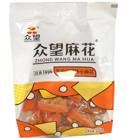 众望芝麻红糖小麻花235G