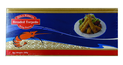 GOLD RIBBON Breaded Torpedo Prawns (26-30) 500G