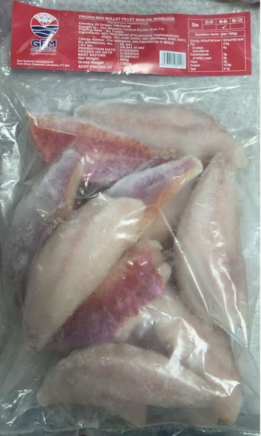 GEM Frozen Boneless Red Mullet 800G