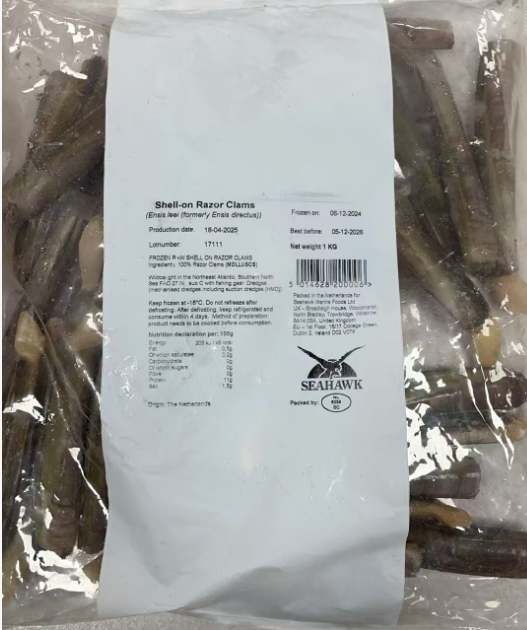 SEAHAWK带壳生蛏子1KG