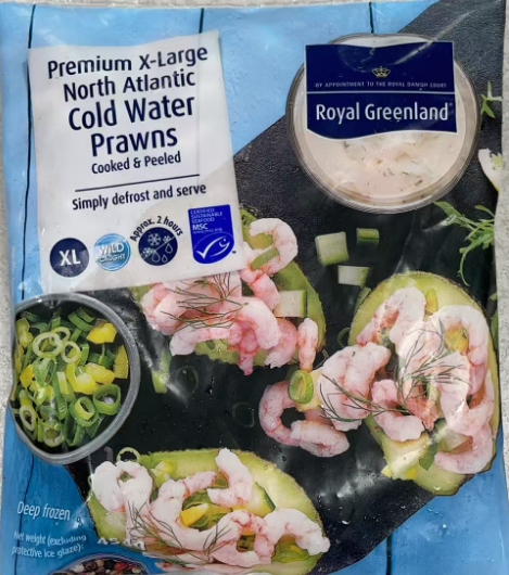 ROYAL GREENLAND Premium X-Large North Atlantic Cold Water Cooked & Peeled Prawns 454G