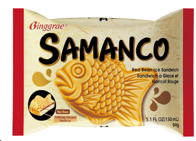 SAMANCO Plant Based Fish Shaped Ice Cream Sandwich 4 x 150ML