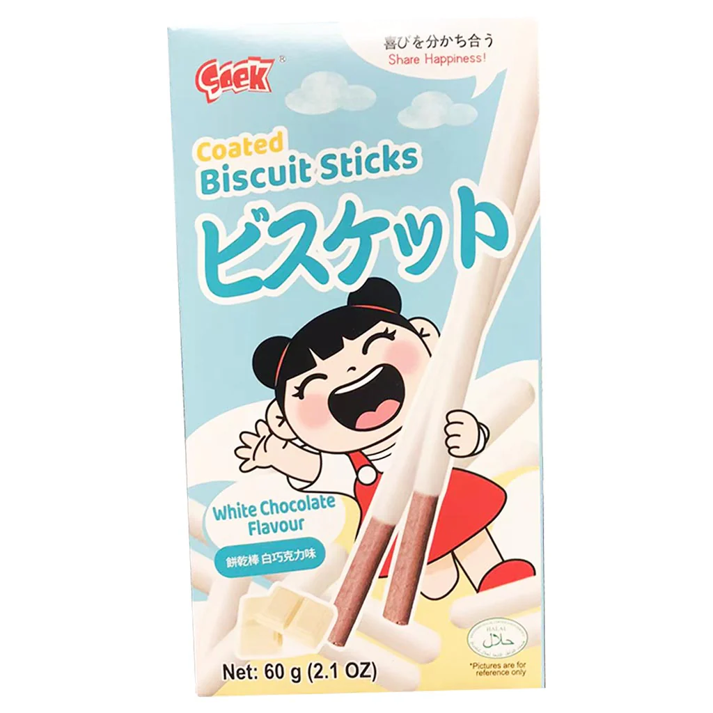 SOEK Biscuit Sticks White Chocolate60g