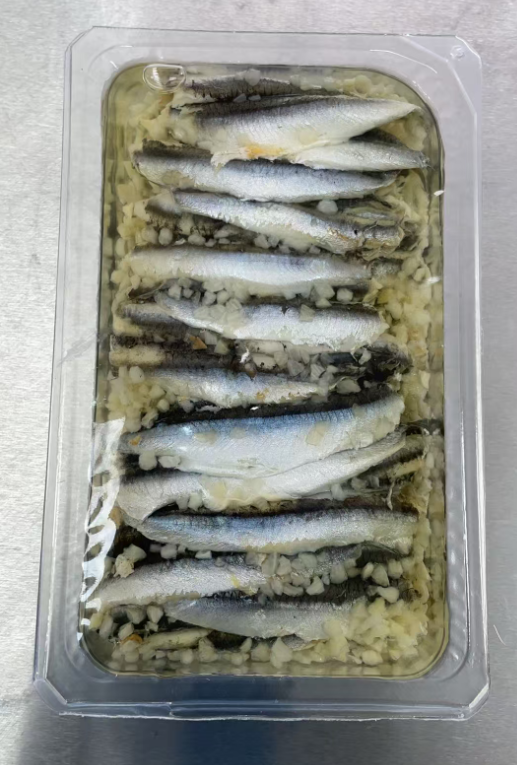 蒜蓉葵花籽油腌凤尾鱼片200G