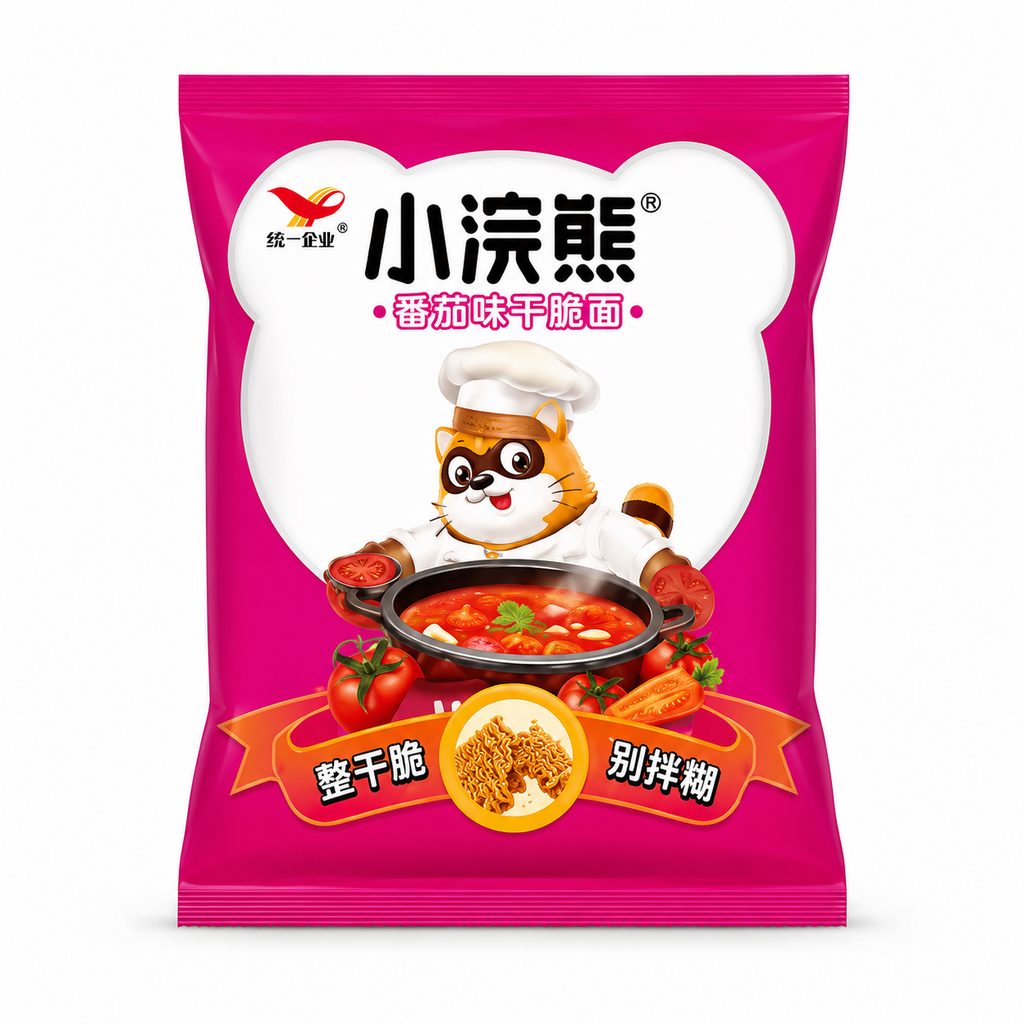 UNI Little Raccoon Crispy Noodle Snack Tomato Flavour 35g