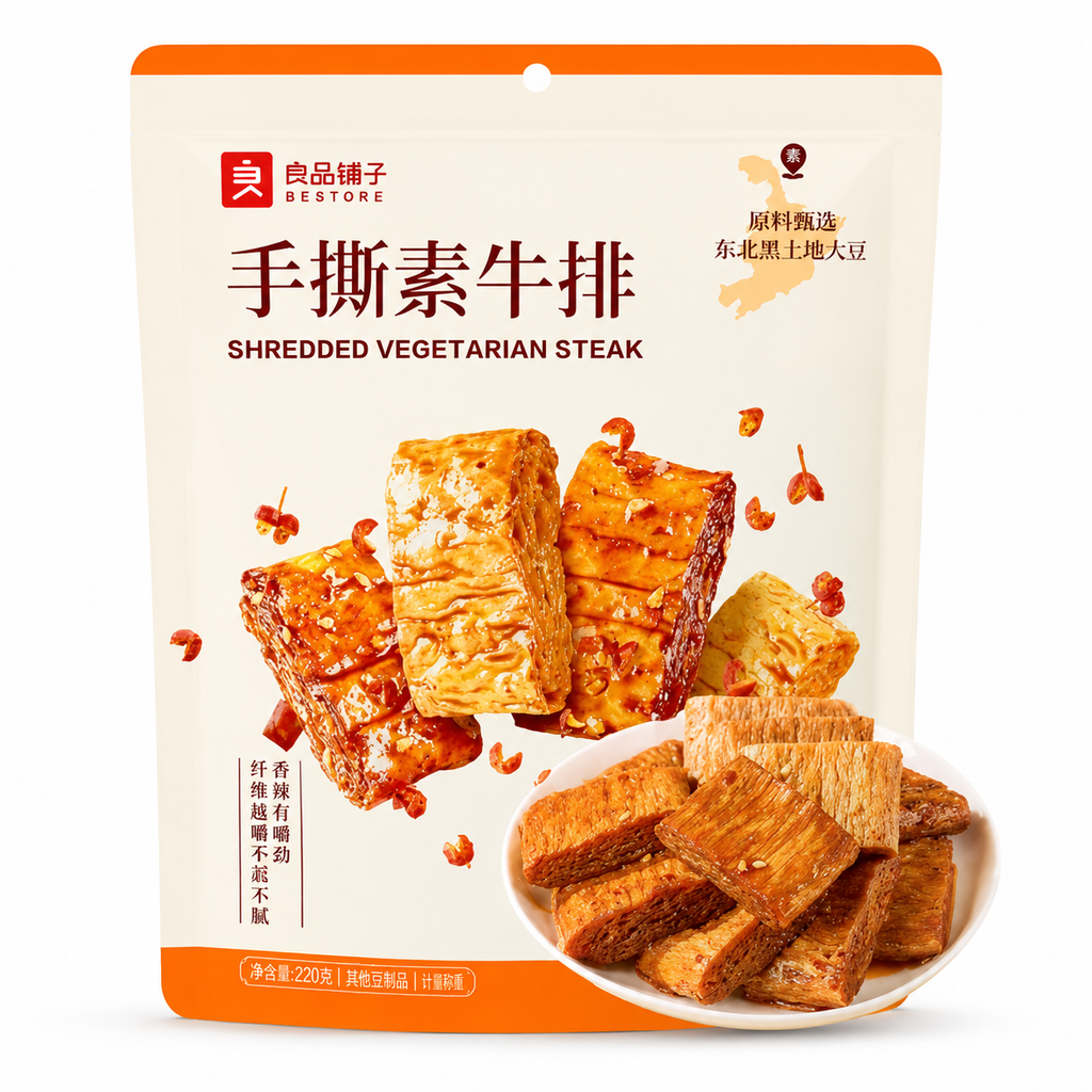良品铺子手撕素牛排什锦装220G