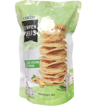 COZZO Tempeh Chips Black Sour Cream and Onion Flavour 40G