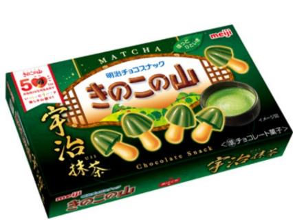 明治蘑菇山宇治抹茶口味饼干64G